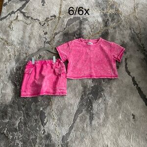 Pink Two-Piece Skirt Set